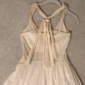 Anthropologie cream knotted dress